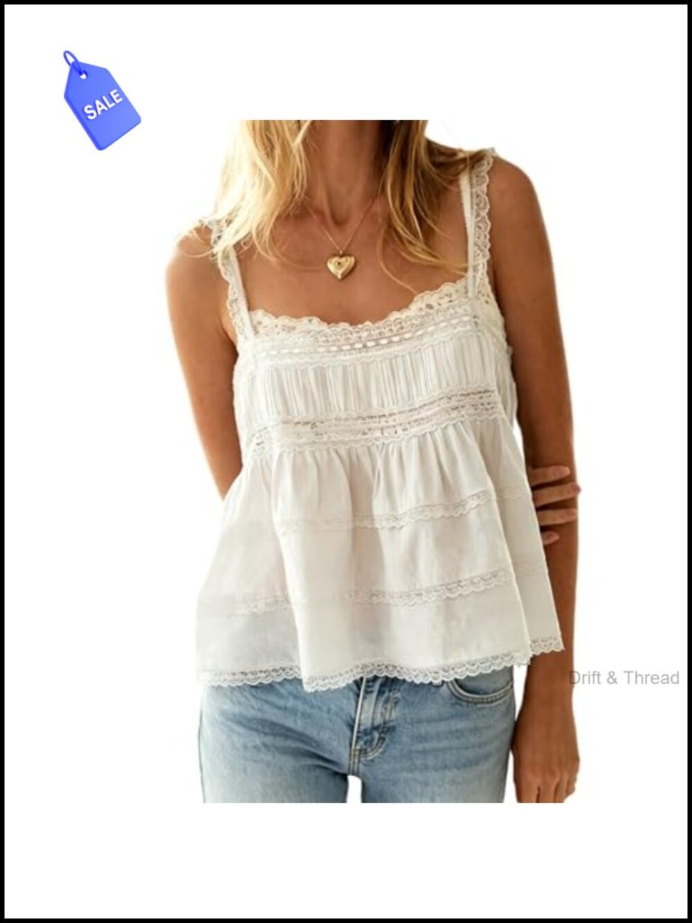 Y2K Semi Sheer Lace Trim Crop Cami Sleeveless Tank Top